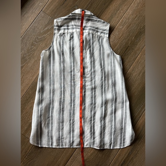 Chico's 100% linen women's no iron button front sleeveless tunic size Chico's 1 - Picture 7 of 8